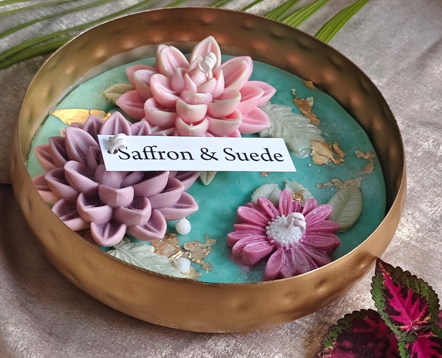 Lotus Large Brass Jar Candle